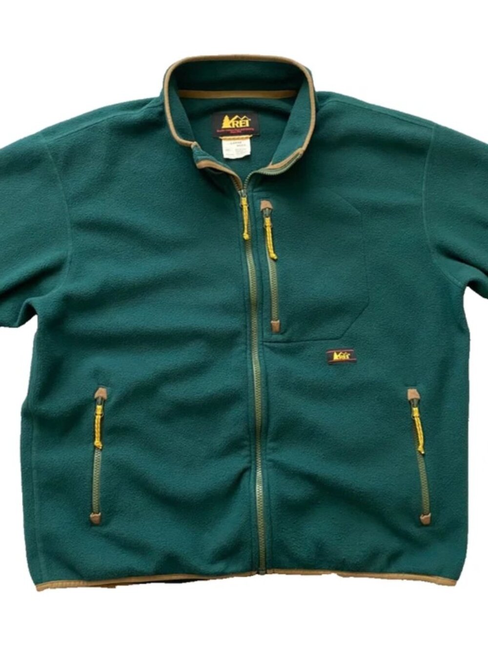 Vintage 90s REI Forest Green Full Zip Fleece Jacket